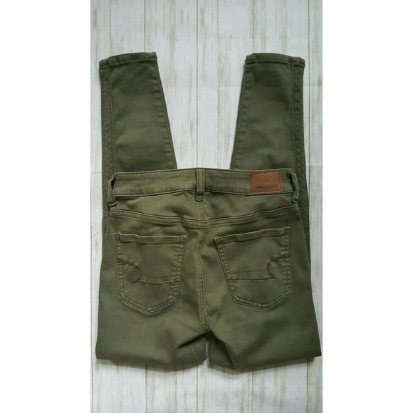 American Eagle Womens 0 R Jegging Next Level Stretch Green Inseam 26 L 35 - Picture 3 of 6